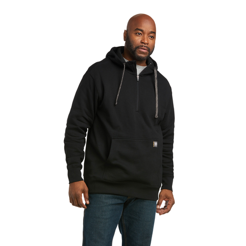 Ariat Rebar Workman 1/4 Zip Hoodie Black