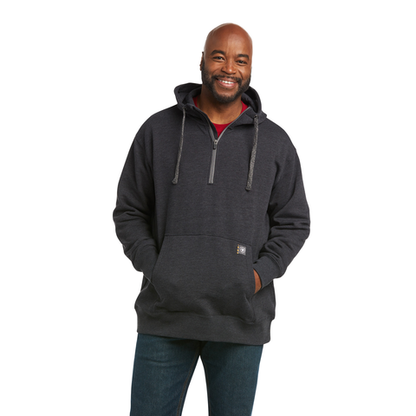 Ariat Rebar Workman 1/4 Zip Hoodie Charcoal