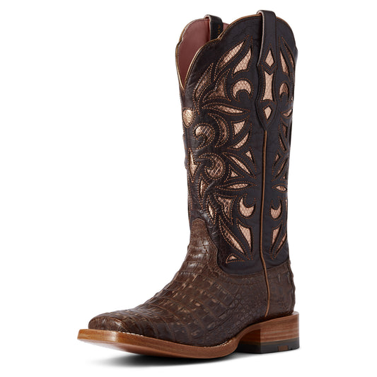 Ariat Carmencita Tan Caiman Belly/Dark Coffee