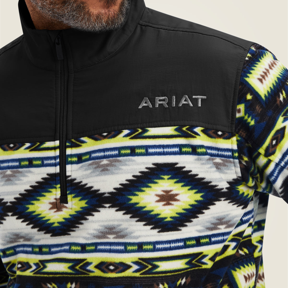 Ariat Mens 2.0 1/4 Zip Sweatshirt Lime Southwest