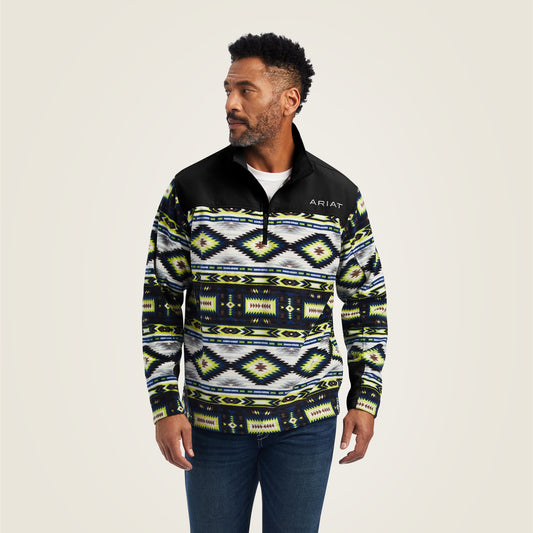 Ariat Mens 2.0 1/4 Zip Sweatshirt Lime Southwest