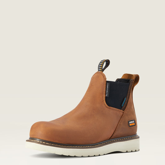 Ariat Rebar Wedge Chelsea Aged Honey Composite Toe Waterproof EH