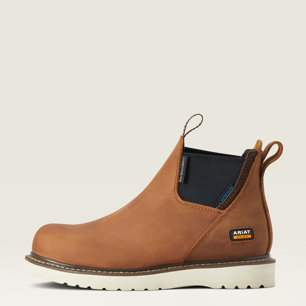 Ariat Rebar Wedge Chelsea Aged Honey Composite Toe Waterproof EH