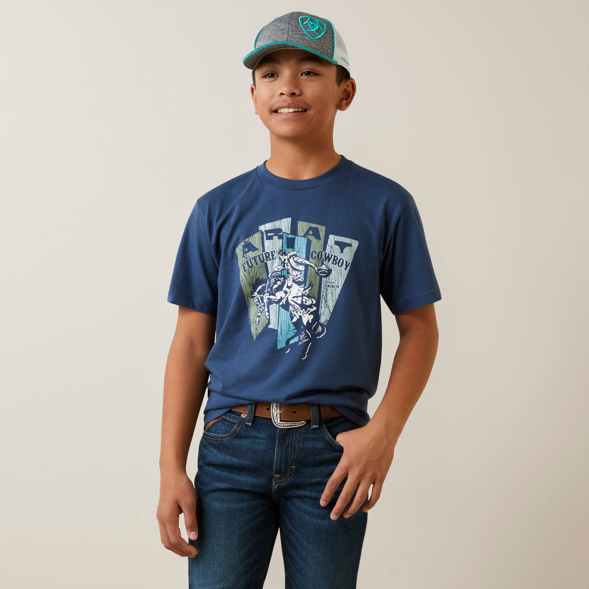 Ariat Cowboy Planks Short Sleeve Tee Light Navy