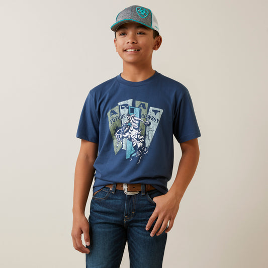 Ariat Cowboy Planks Short Sleeve Tee Light Navy
