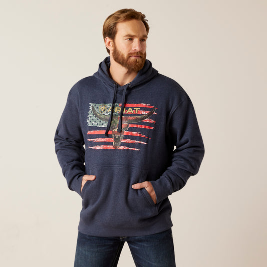 Ariat American Steer Hoodie Navy Heather