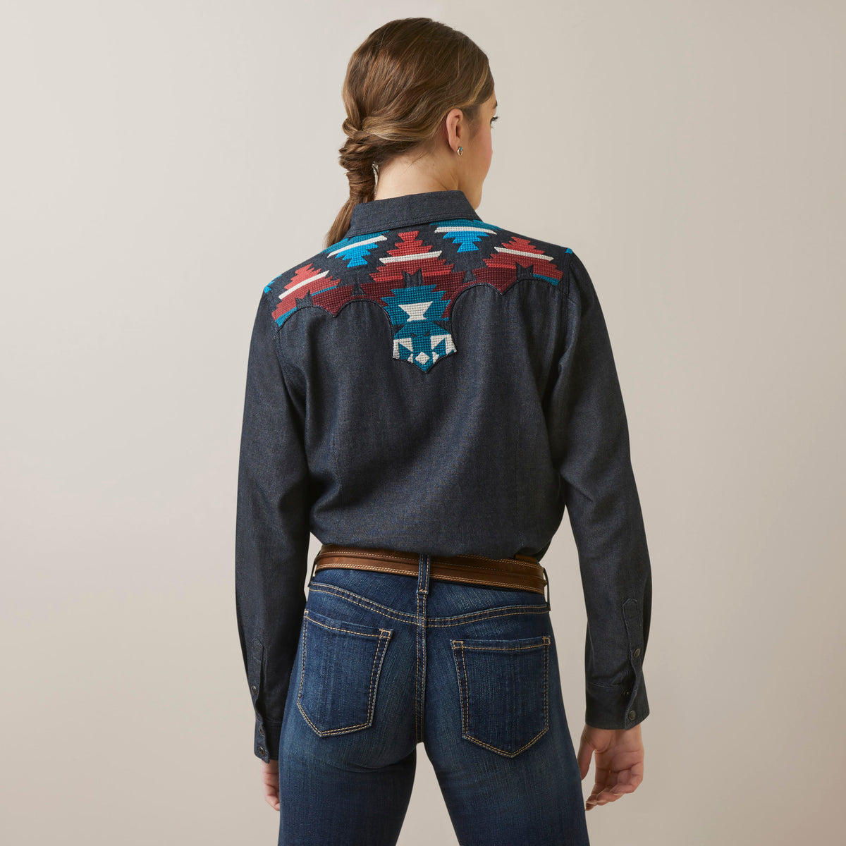 Ariat Dutton Rinsed Denim Long Sleeve Snap