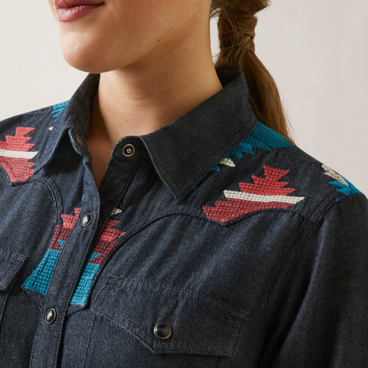 Ariat Dutton Rinsed Denim Long Sleeve Snap
