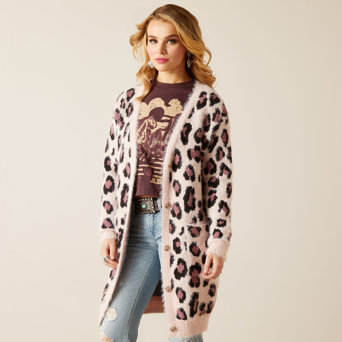 Ariat Pretty in Pink Sweater Leopard