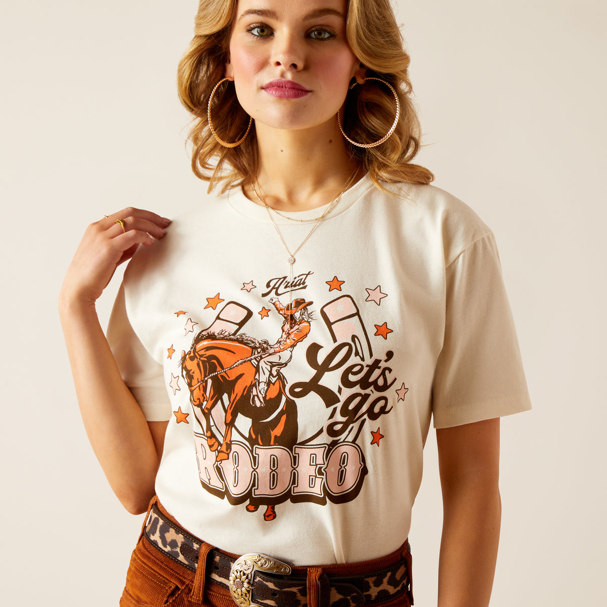 Ariat Lets Rodeo Tee Off White