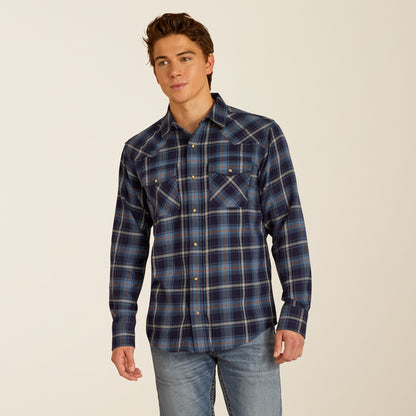 Ariat Hugo Retro Long Sleeve Snap Shirt Maritime Blue