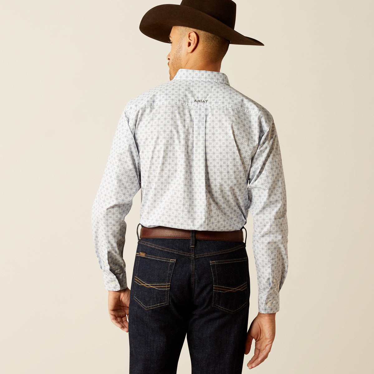 Ariat Kody Long Sleeve Shirt Light Blue & Grey