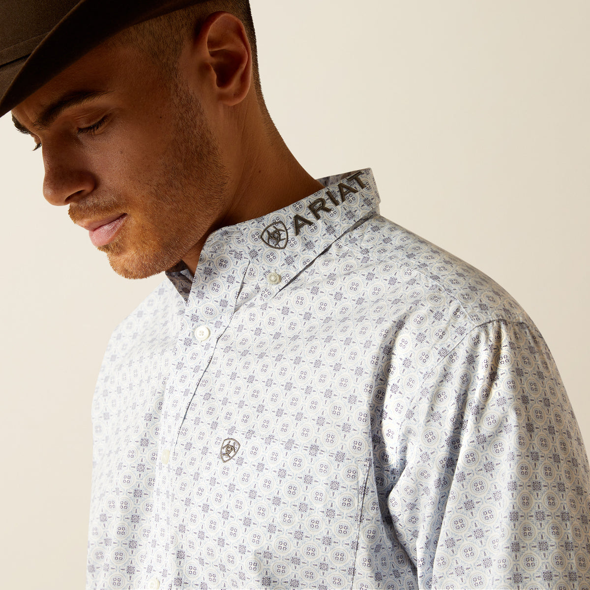 Ariat Kody Long Sleeve Shirt Light Blue & Grey