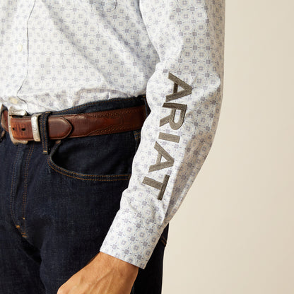 Ariat Kody Long Sleeve Shirt Light Blue & Grey