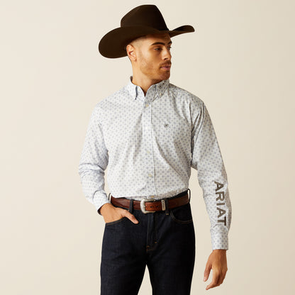 Ariat Kody Long Sleeve Shirt Light Blue & Grey