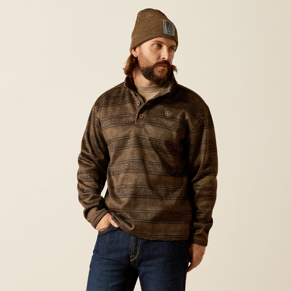 Ariat Wesley Sweater Brown Southwest Serape