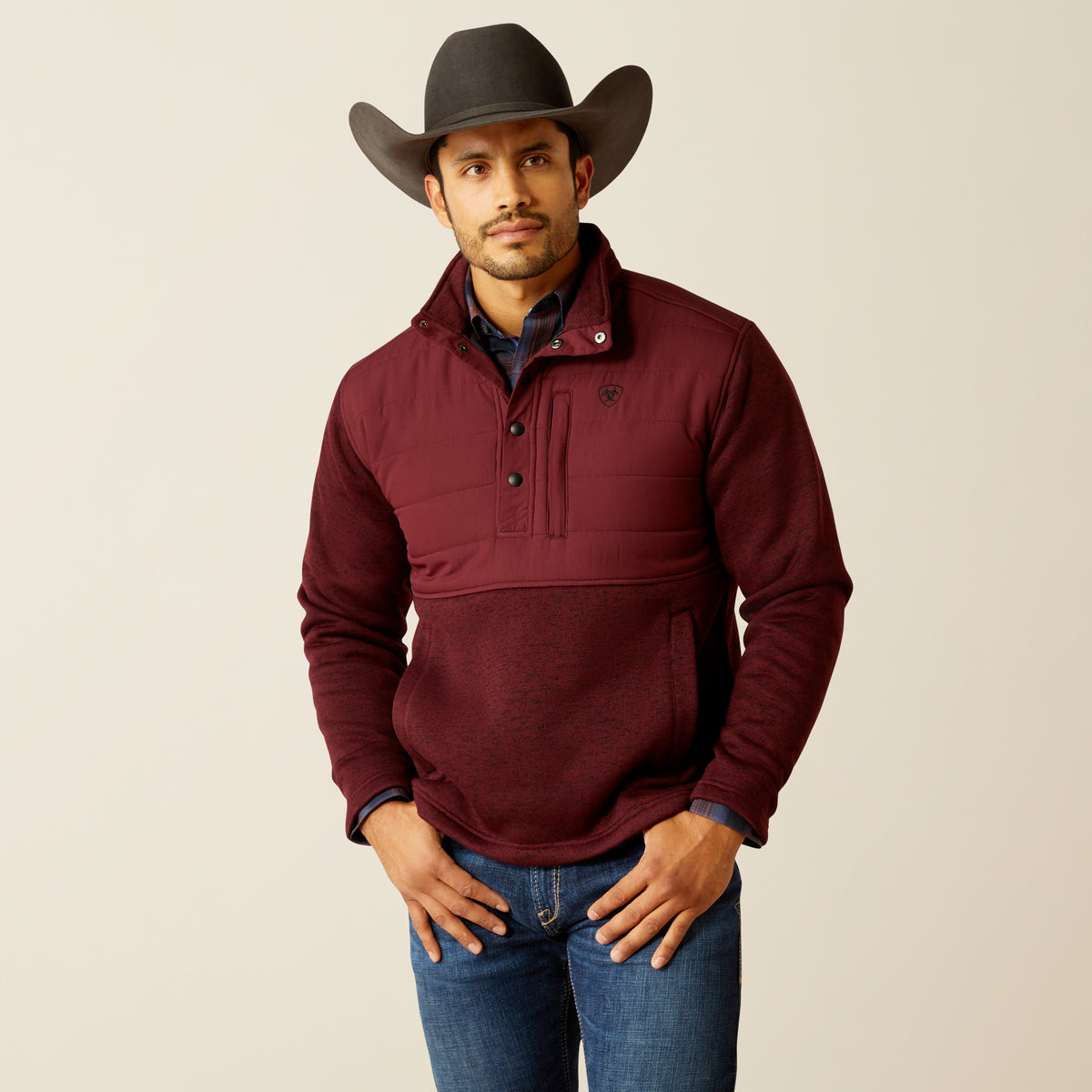 Ariat Cadwell Reinforced Snap Windsor Wine