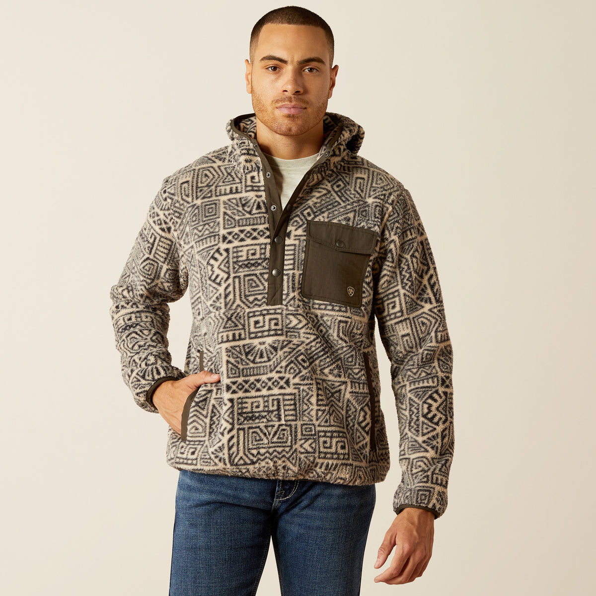 Ariat Polar Bear Fleece Hoodie Light Brindle
