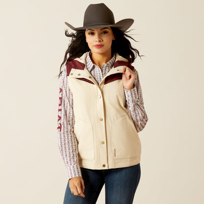 Ariat Pioneer StretchShell Vest Summer Sand / Rosewood