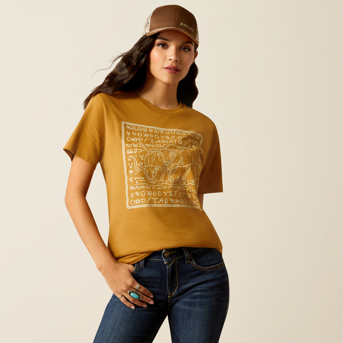 Ariat Longhorn Brand Tee Mustard