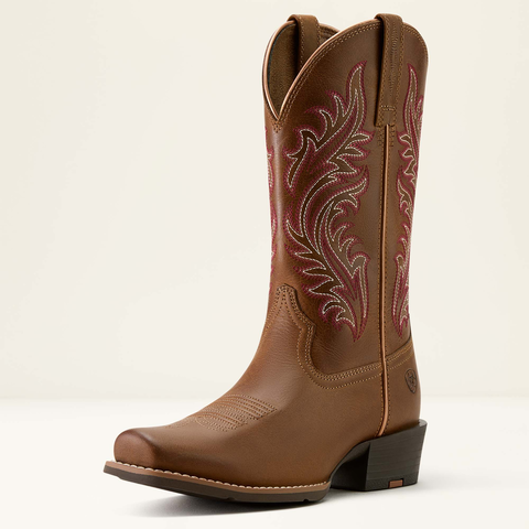 Ariat Round Up Narrow Cutter Toe Western Boot Sorrel Crunch