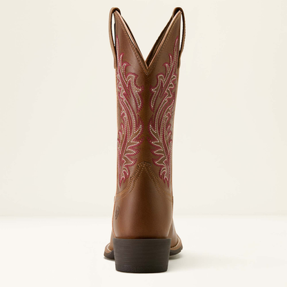 Ariat Round Up Narrow Cutter Toe Western Boot Sorrel Crunch