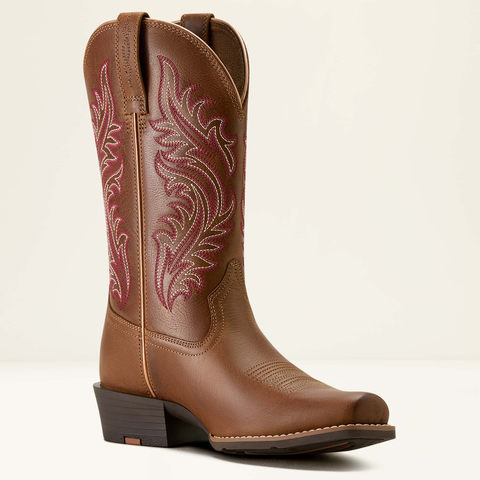 Ariat Round Up Narrow Cutter Toe Western Boot Sorrel Crunch