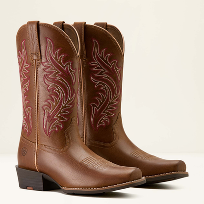 Ariat Round Up Narrow Cutter Toe Western Boot Sorrel Crunch