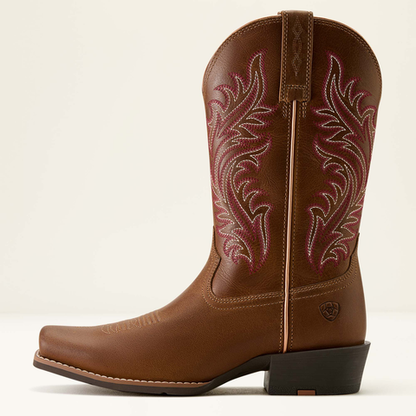 Ariat Round Up Narrow Cutter Toe Western Boot Sorrel Crunch