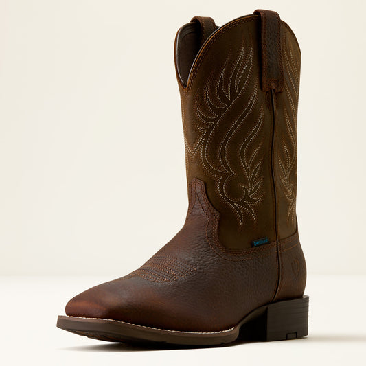 Ariat Mens Sport Riggs Waterproof Wide Square Toe Cowboy Boot Copper Kettle