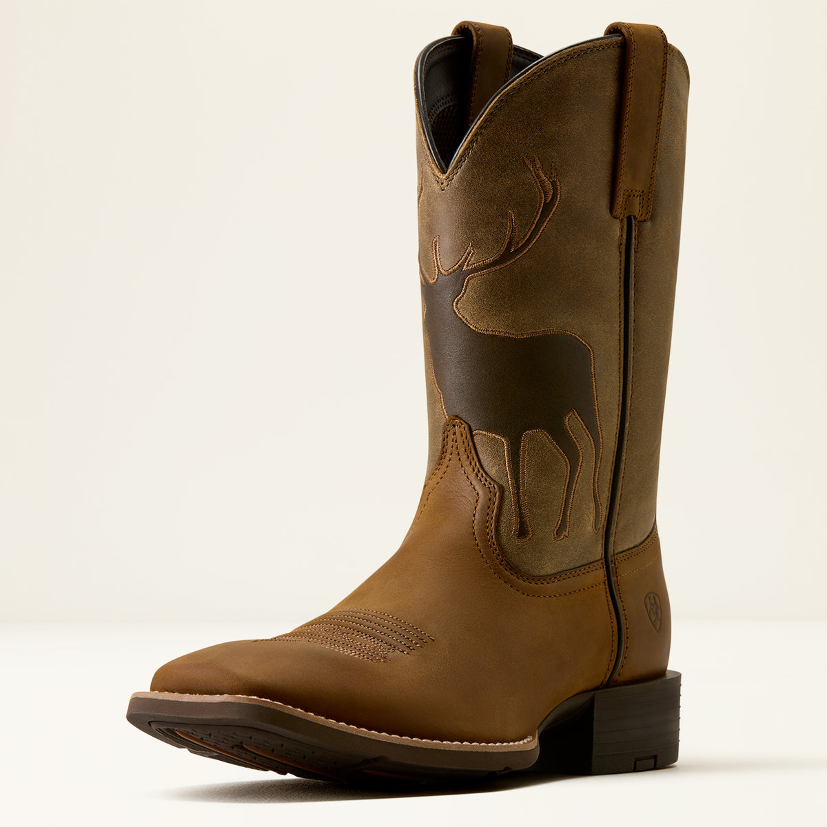 Ariat Mens Sport Trail Cam Wide Square Toe Cowboy Boot Distressed Brown