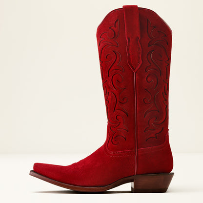 Ariat Ladies Vallie X Toe Western Boot Cherry Suede