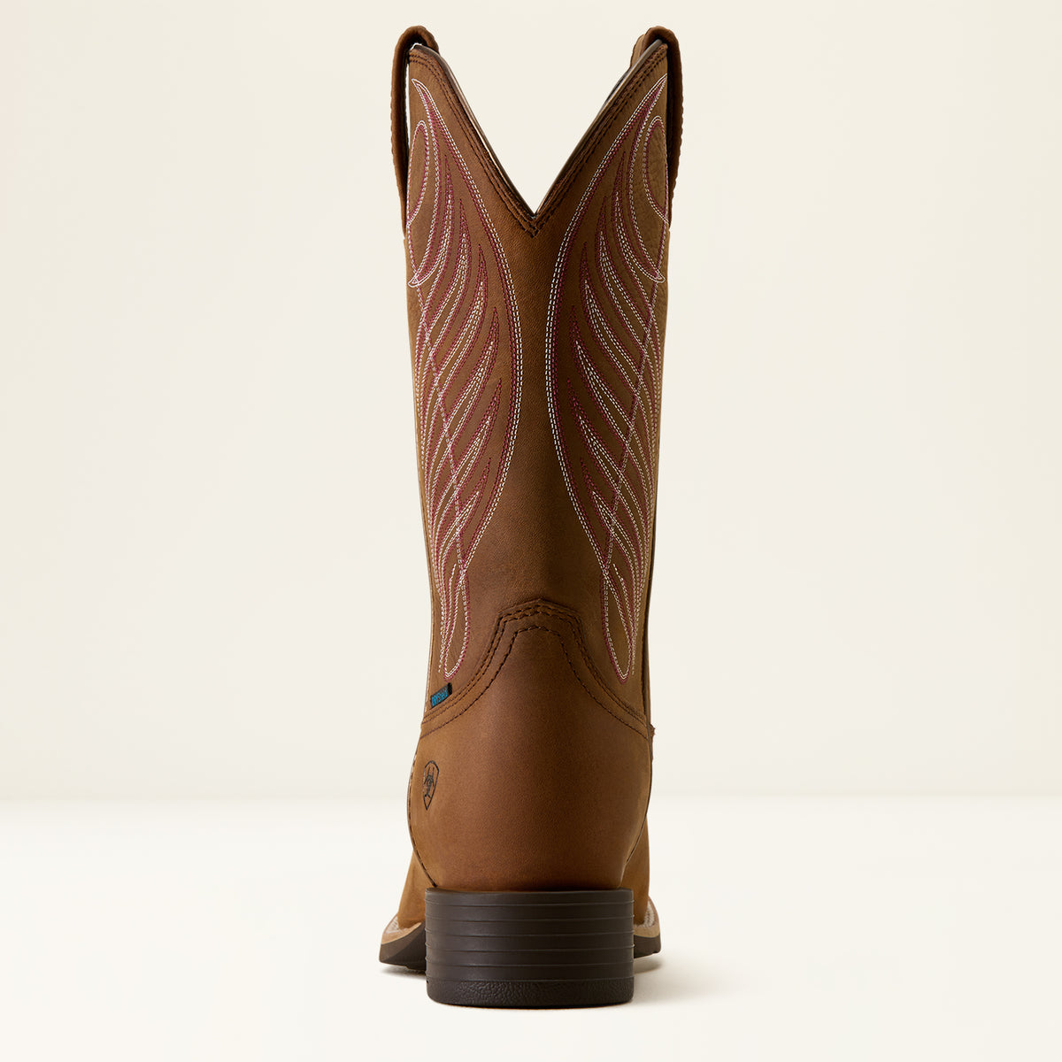 Ariat Ladies Round Up Waterproof Wide Square Toe Western Boot Reliable Brown