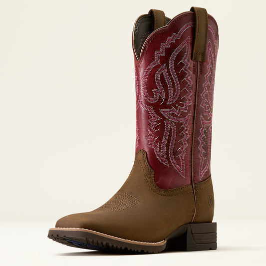 Ariat Ladies Hybrid Ranchwork Western Boot Backwoods Brown