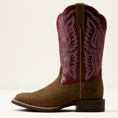 Ariat Ladies Hybrid Ranchwork Western Boot Backwoods Brown