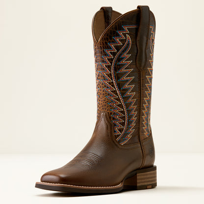Ariat Ladies Monte Vista Wide Square Toe Western Boot Wicker