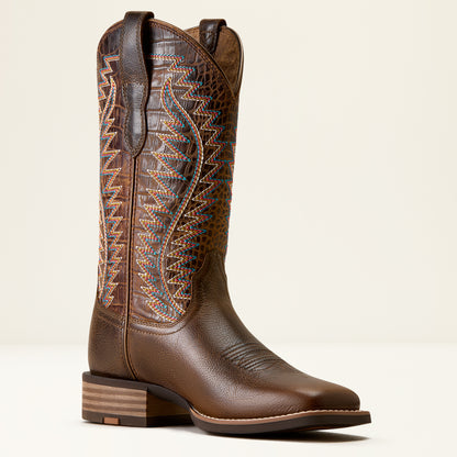 Ariat Ladies Monte Vista Wide Square Toe Western Boot Wicker