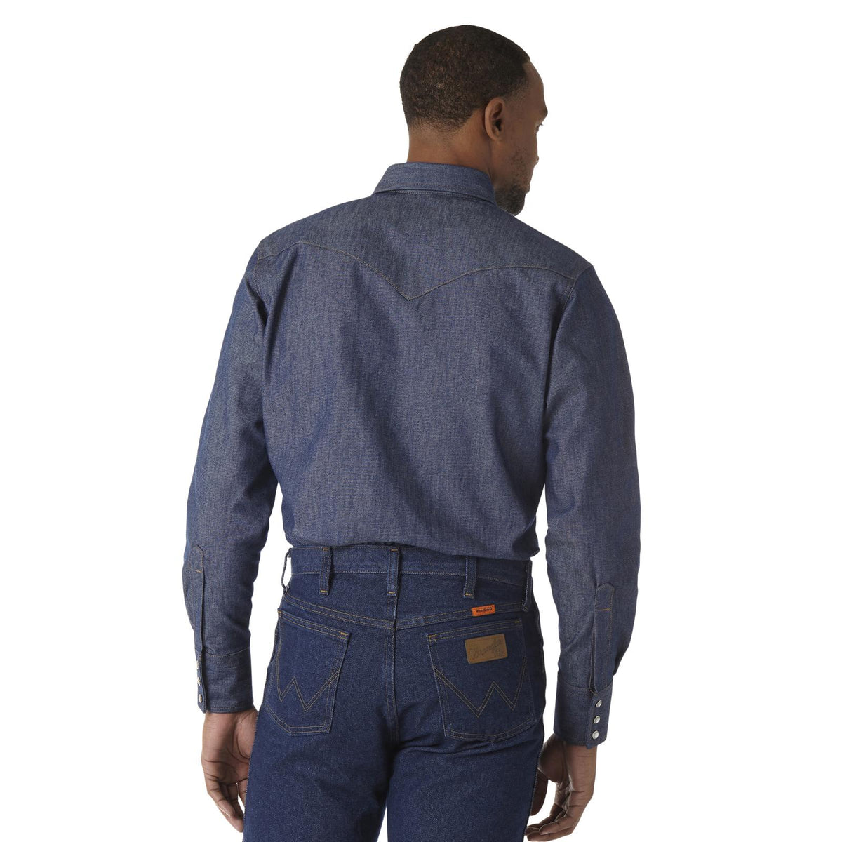 Wrangler FR Flame Resistant Long Sleeve Twill Work Shirt Indigo