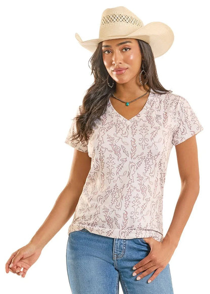 Rock & Roll Boot Stitch Perf T-Shirt Natural
