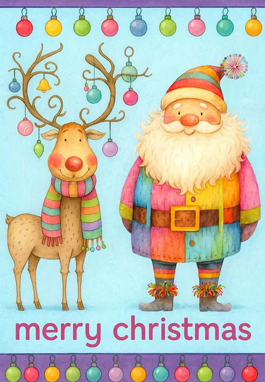 Charleston Garden Flag Fun, Santa & Reindeer