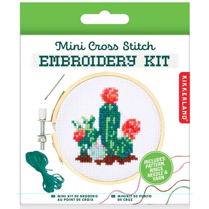 Kikkerland Mini Cross Stitch Embroidery Kit