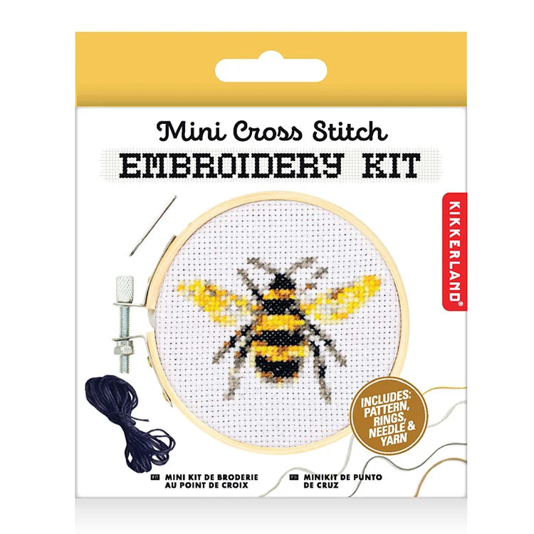 Kikkerland Mini Cross Stitch Embroidery Kit