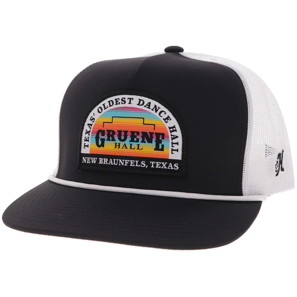 Hooey Gruene Hall Hat Black/White with Multi Color Serape Patch