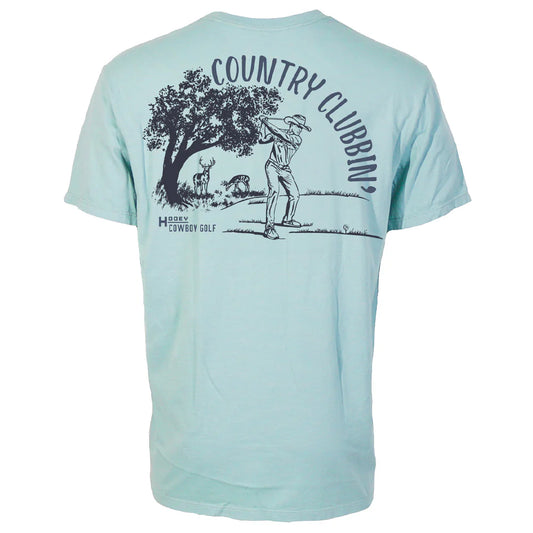 Hooey Country Clubbin Cloud Blue Cowboy Golf T-shirt