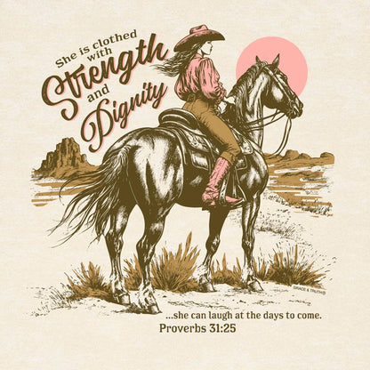 Grace & Truth Cowgirl Strength T-Shirt Sweet Cream Heather