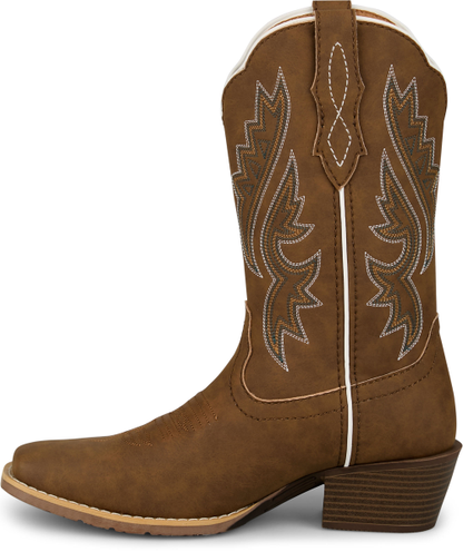 Justin Ladies Dezi Brown Cowhide Medium Square Toe