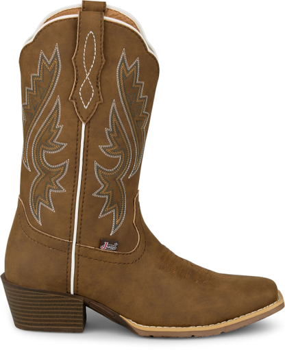 Justin Ladies Dezi Brown Cowhide Medium Square Toe