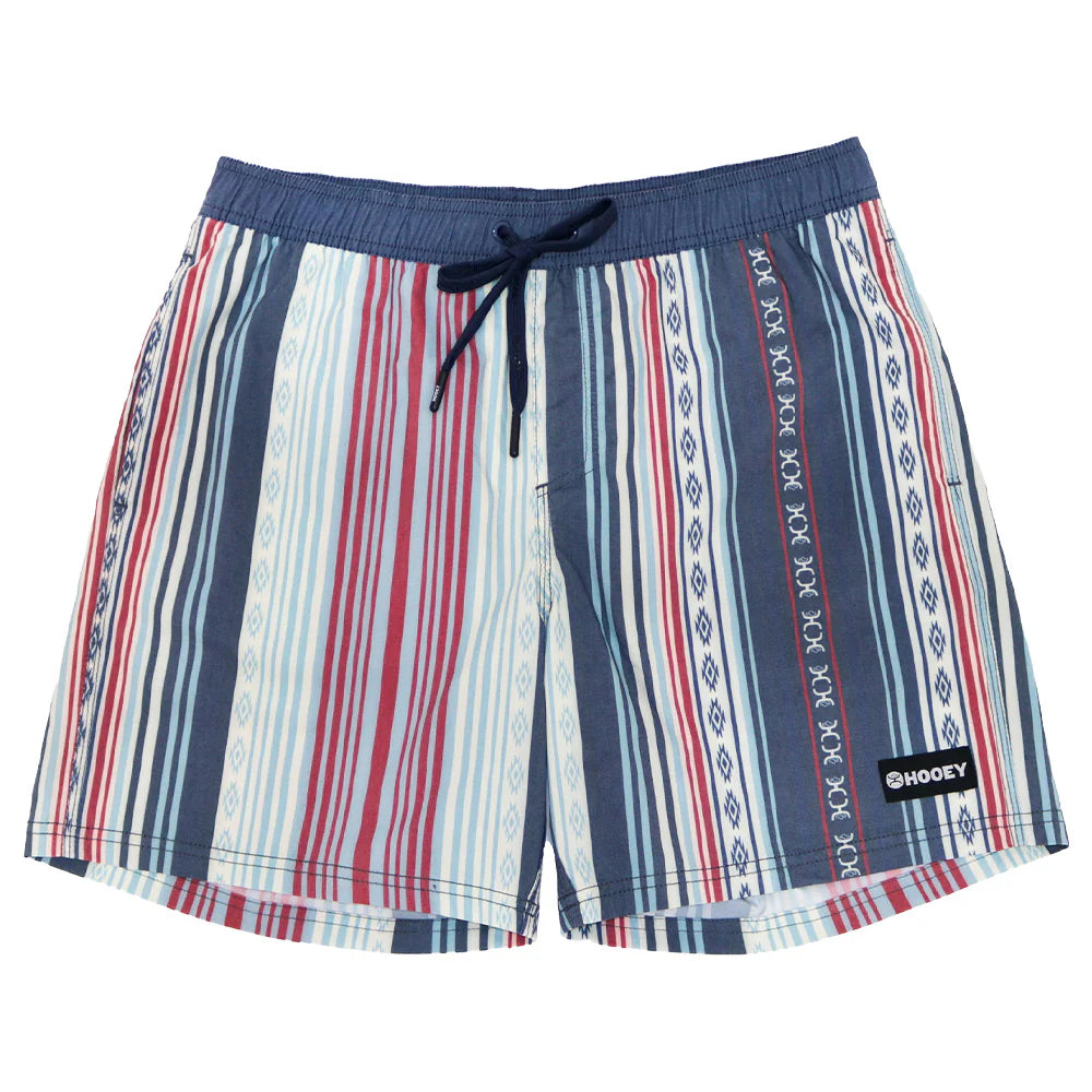 Hooey Bigwake Boardshort Grey with Red & Blue Stripes