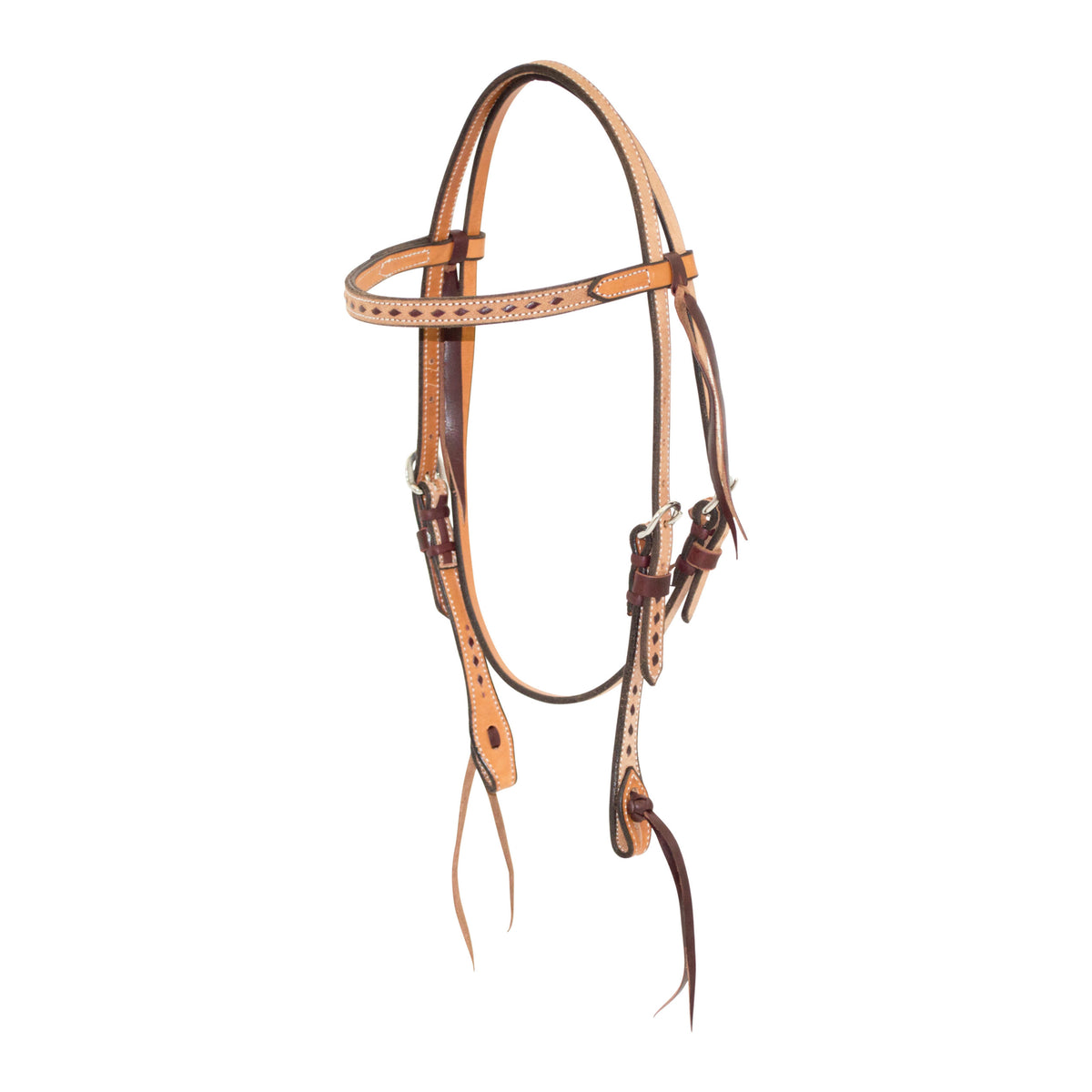 Cowboy Tack 5/8" Roughout Buckstitch Cowboy Knot Browband Headstall