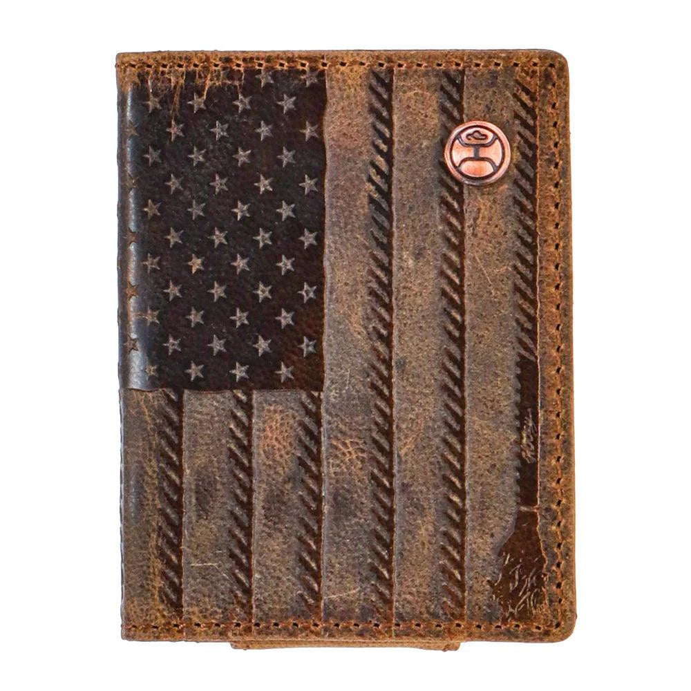 Hooey Liberty Roper Brown Bifold Money Clip